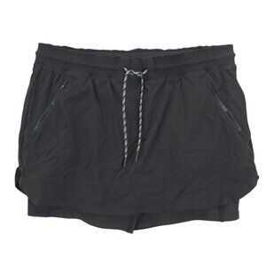 ATHLETA Trekkie Skort Solid Black Ripstop Lightweight Stretch Size 16